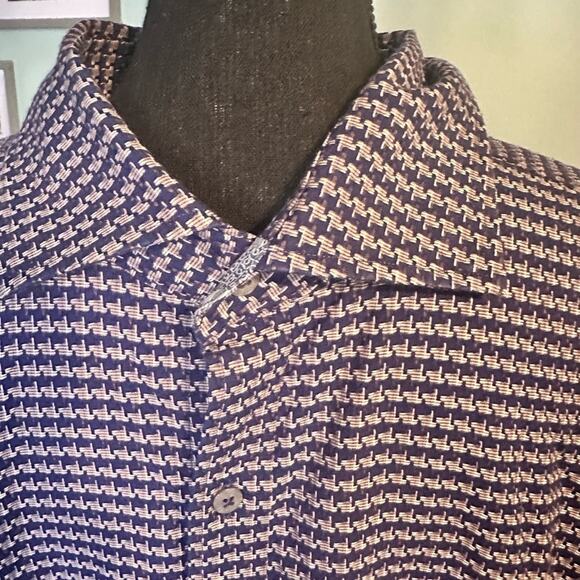 Robert Graham Modern Americana Blue Tailored Fit Button Down Shirt - Picture 8 of 11